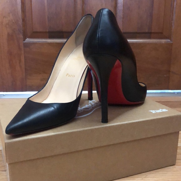 Christian Louboutin Shoes - Christian Louboutin Apostrophy pump 100 kid sz 39.5 black gently worn